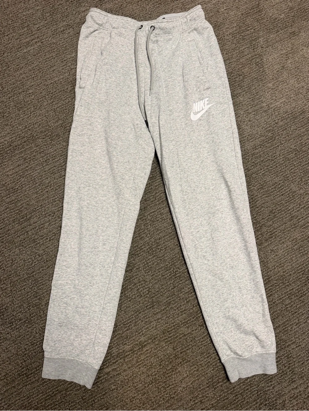 Nike Light Gray Kids Jogger Pants with White Logo
